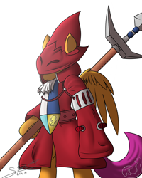 Size: 2000x2500 | Tagged: safe, artist:silverfox057, imported from derpibooru, scootaloo, clothes, costume, dragoon, female, final fantasy, final fantasy ix, freya crescent, lance, scootaknight, solo