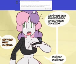 Size: 1280x1080 | Tagged: safe, artist:somescrub, imported from derpibooru, sweetie belle, anthro, ask nudist sweetie belle, breasts, busty sweetie belle, cleavage, female, solo, tumblr