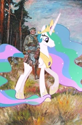 Size: 471x720 | Tagged: safe, artist:olahughson, imported from derpibooru, princess celestia, fine art parody, marshall piłsudski, piłsudski on horseback, poland, tribrony