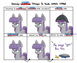 Size: 992x806 | Tagged: safe, artist:heir-of-rick, imported from derpibooru, boulder (pet), maud pie, boulder (g4), bowtie, chart, doing loving things, impossibly large ears, meme, now kiss, pickelhaube, wedding ring, wrong cutie mark