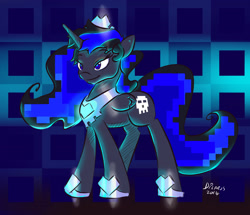 Size: 2400x2067 | Tagged: safe, artist:dilarus, deleted from derpibooru, imported from derpibooru, oc, oc only, oc:8-bit, alicorn, pony, alicorn oc, alicornified, race swap, rule 63, solo