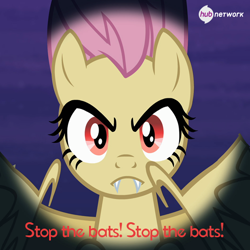 Size: 550x549 | Tagged: safe, imported from derpibooru, fluttershy, female, flutterbat, hub logo, hub network, official, solo, the hub