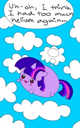 Size: 800x1280 | Tagged: safe, artist:defiantart101, imported from derpibooru, twilight sparkle, chibi, chubbie, female, helium, solo