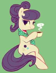 Size: 869x1123 | Tagged: safe, artist:30clock, imported from derpibooru, suri polomare, pony, coffee, crossed legs, cup, female, looking at you, solo