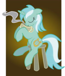 Size: 6905x8007 | Tagged: safe, artist:blackspunt, imported from derpibooru, lyra heartstrings, unicorn, absurd resolution, drinking, female, horn, hot chocolate, mare, sitting, solo, stool