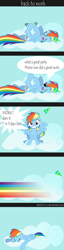 Size: 1280x5000 | Tagged: safe, artist:daniel-h-n, imported from derpibooru, rainbow dash, pegasus, pony, cloud, comic, female, late, late for work, mare, sleeping, solo