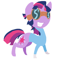 Size: 609x571 | Tagged: safe, artist:angelstar000, imported from derpibooru, twilight sparkle, ask-thecolts, clothes, cosplay, costume, dusk shine, evil genius twilight, goggles, rule 63, solo, tumblr crossover