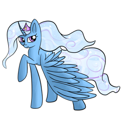 Size: 1024x1024 | Tagged: safe, artist:blueyedred, imported from derpibooru, trixie, alicorn, pony, alicornified, crown, female, race swap, solo, trixiecorn