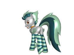 Size: 2000x1500 | Tagged: safe, artist:askqueenscarlett, imported from derpibooru, oc, oc only, oc:mint, pegasus, pony, 3d, butt, clothes, colored wings, gradient wings, looking back, plot, socks, solo, striped socks, tongue out