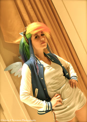 Size: 1462x2048 | Tagged: safe, artist:scruffyrebel, imported from derpibooru, rainbow dash, human, cosplay, irl, irl human, photo, solo