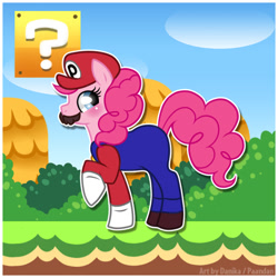 Size: 642x641 | Tagged: safe, artist:danikahh, imported from derpibooru, pinkie pie, female, mario, nintendo, solo, super mario bros.