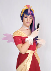 Size: 1200x1680 | Tagged: safe, artist:taiki-chan, imported from derpibooru, twilight sparkle, human, animenext, clothes, coronation dress, cosplay, crossdressing, dress, irl, irl human, photo, solo, twilight sparkle (alicorn)