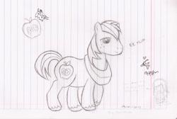 Size: 1633x1096 | Tagged: safe, artist:himekoyagami, imported from derpibooru, big macintosh, earth pony, pony, lined paper, male, monochrome, stallion, traditional art