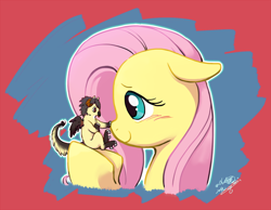 Size: 1000x774 | Tagged: safe, artist:shiyakusarutobi, imported from derpibooru, fluttershy, oc, blushing