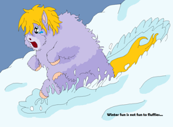 Size: 1296x956 | Tagged: safe, artist:artist-kun, imported from derpibooru, fluffy pony, snow, solo, winter