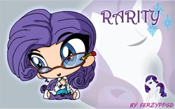 Size: 3160x1974 | Tagged: safe, artist:ferzyppgd, imported from derpibooru, rarity, chibi, female, glasses, solo