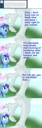 Size: 1000x2998 | Tagged: safe, artist:dazko, imported from derpibooru, discord, minuette, ask doctor colgate, ask, statue, tumblr