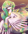 Size: 2500x3000 | Tagged: safe, artist:santagiera, imported from derpibooru, princess celestia, alicorn, pony, cloud, female, flying, looking at you, smirk, solo