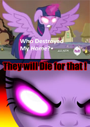 Size: 488x691 | Tagged: safe, edit, edited screencap, imported from derpibooru, screencap, twilight sparkle, alicorn, pony, twilight's kingdom, exploitable meme, female, mare, meme, twilight sparkle (alicorn), who destroyed twilight's home