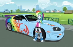 Size: 1111x719 | Tagged: safe, artist:starbolt-81, imported from derpibooru, rainbow dash, equestria girls, car, female, jza80, solo, toyota, toyota supra