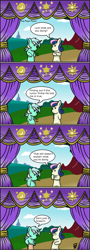 Size: 1000x2781 | Tagged: safe, artist:mangameister, imported from derpibooru, bon bon, lyra heartstrings, sweetie drops, comic, fetish, fourth wall, hand fetish, hand puppet, pony puppet theater, puppet, puppet show, puppet theater, stage