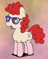 Size: 1481x1800 | Tagged: safe, artist:an-tonio, artist:lord waite, imported from derpibooru, twist, clothes, colored, female, glasses, socks, solo, striped socks