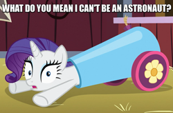 Size: 652x429 | Tagged: safe, edit, edited screencap, imported from derpibooru, screencap, rarity, pony, unicorn, spike at your service, cannon, cropped, female, image macro, mare, meme, party cannon, solo