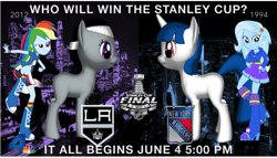 Size: 1024x585 | Tagged: safe, artist:j4lambert, imported from derpibooru, rainbow dash, trixie, equestria girls, bracket, hockey, los angeles, los angeles kings, new york, new york rangers, nhl, stanley cup, stanley cup finals, stanley cup playoffs