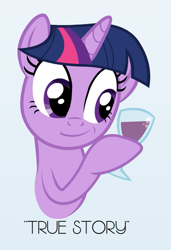 Size: 461x673 | Tagged: safe, artist:mikesouthmoor, imported from derpibooru, twilight sparkle, female, meme, reaction image, simple background, solo, true story