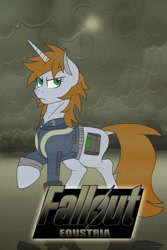 Size: 730x1095 | Tagged: dead source, safe, artist:neonstreaksns, imported from derpibooru, oc, oc only, oc:littlepip, pony, unicorn, fallout equestria, clothes, cloud, cloudy, cutie mark, desert, dock, fanfic, fanfic art, female, hooves, horn, jumpsuit, mare, pipbuck, solo, spread wings, text, vault suit, wings