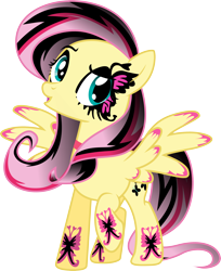 Size: 3000x3677 | Tagged: dead source, safe, artist:theshadowstone, imported from derpibooru, fluttershy, pegasus, pony, alternate hairstyle, emoshy, female, fluttergoth, goth, goth fluttershy, gothic, gothic fluttershy, high res, mare, ponymania, simple background, solo, tattoo, transparent background