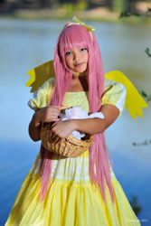 Size: 803x1204 | Tagged: artist needed, safe, imported from derpibooru, fluttershy, human, 2013, basket, cosplay, irl, irl human, photo, solo