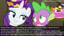 Size: 1152x648 | Tagged: safe, imported from derpibooru, rarity, spike, female, headcanon, male, meta, redpilled-mlp-headcanons, shipping, sparity, straight