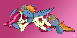 Size: 1024x511 | Tagged: safe, artist:pixiekicks, imported from derpibooru, roseluck, oc