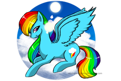 Size: 1024x683 | Tagged: safe, artist:silverglitterglide, imported from derpibooru, rainbow dash, pegasus, pony, cloud, female, looking at you, mare, prone, simple background, smiling, solo, sun, sunlight, transparent background