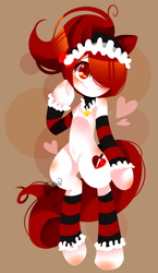 Size: 900x1552 | Tagged: safe, artist:snow angel, imported from derpibooru, oc, oc only, oc:love, pony, bipedal, clothes, cute, pixiv, socks, solo, striped socks