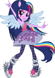 Size: 6077x8493 | Tagged: safe, artist:sugar-loop, imported from derpibooru, twilight sparkle, equestria girls, rainbow rocks, absurd resolution, box art, devil horn (gesture), female, pony ears, simple background, solo, transparent background, vector