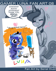 Size: 1280x1627 | Tagged: safe, artist:johnjoseco, artist:serial dust, imported from derpibooru, princess luna, ask princess molestia, gamer luna, atari, cute, filly, gamer luna fan art, lunabetes, pitfall, television