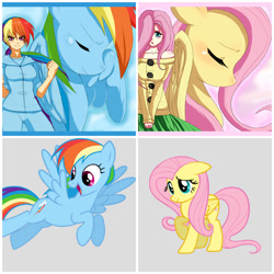 Size: 1200x1200 | Tagged: safe, artist:ninja-8004, imported from derpibooru, fluttershy, rainbow dash, human, breasts, busty fluttershy, busty rainbow dash, clothes, collage, curvy, female, human ponidox, humanized, sweatershy, vector, wide hips