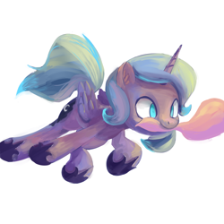 Size: 1920x1920 | Tagged: safe, artist:qweeli, imported from derpibooru, princess luna, cute, female, filly, simple background, solo, tail bite, woona