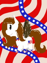 Size: 720x960 | Tagged: safe, artist:freedomnshit, imported from derpibooru, oc, oc only, oc:colonial dawn, nation ponies, solo, united states