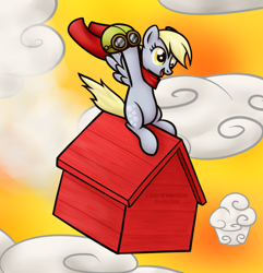 Size: 868x900 | Tagged: safe, artist:alittleofsomething, imported from derpibooru, derpy hooves, pegasus, pony, female, mare, peanuts, solo, sopwith camel, ww1 flying ace