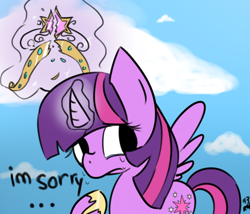Size: 700x600 | Tagged: safe, artist:8-blit-poni, imported from derpibooru, twilight sparkle, alicorn, pony, crying, element of magic, female, mare, solo, sorry, twilight sparkle (alicorn)