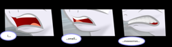 Size: 680x189 | Tagged: safe, artist:parallaxmlp, edit, imported from derpibooru, oc, oc only, oc:discentia, pony, unicorn, comic, cropped, female, mare, reaction, reaction image, reddit, solo, teeth