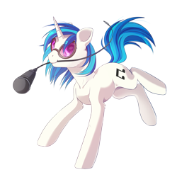 Size: 1857x1857 | Tagged: safe, artist:margony, imported from derpibooru, dj pon-3, vinyl scratch, female, microphone, solo