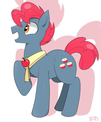 Size: 895x1076 | Tagged: safe, artist:oniku, imported from derpibooru, apple split, pony, apple family, apple family member, cute, male, solo, stallion