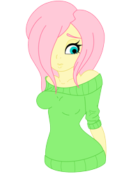 Size: 960x1280 | Tagged: safe, artist:candy-vanity, imported from derpibooru, fluttershy, human, female, humanized, looking away, solo