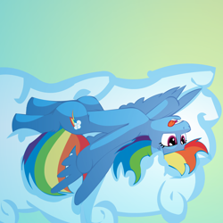 Size: 2500x2500 | Tagged: safe, artist:big-mac-a-brony, imported from derpibooru, rainbow dash, bored, cloud, female, solo