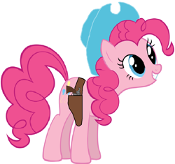 Size: 948x892 | Tagged: safe, imported from derpibooru, pinkie pie, 1000 hours in ms paint, female, gun, hat, holster, ms paint, revolver, solo, weapon