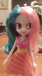 Size: 2322x4128 | Tagged: safe, imported from derpibooru, princess celestia, equestria girls, custom, customized toy, doll, merchandise, ponied up, pony eyes, principal celestia